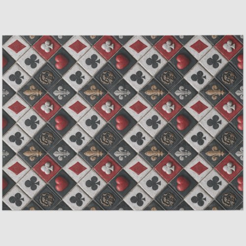 Fleur De Lis Playing Card Tiles Alice Wonderland Tissue Paper