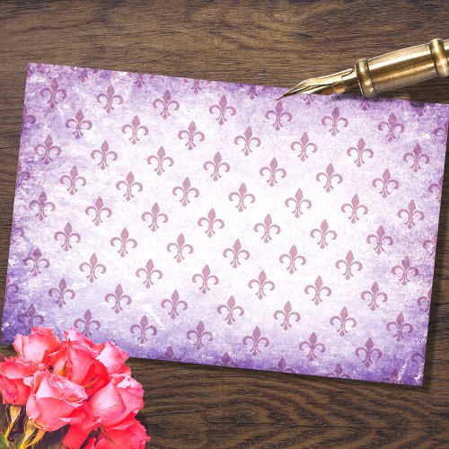 Fleur De Lis Purple Decoupage Paper