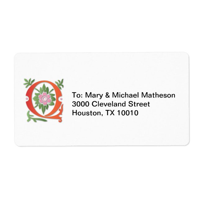 Fleur-de-lis Q Monogram Label (Front)