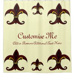 Fleur de Lis Red/Gold Shower Curtain
