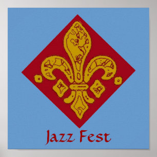 Fleur De Lis Red, Jazz Fest Poster