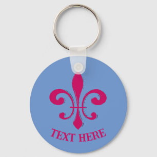Fleur De Lis Red Keychain