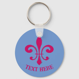 Fleur De Lis Red Keychain