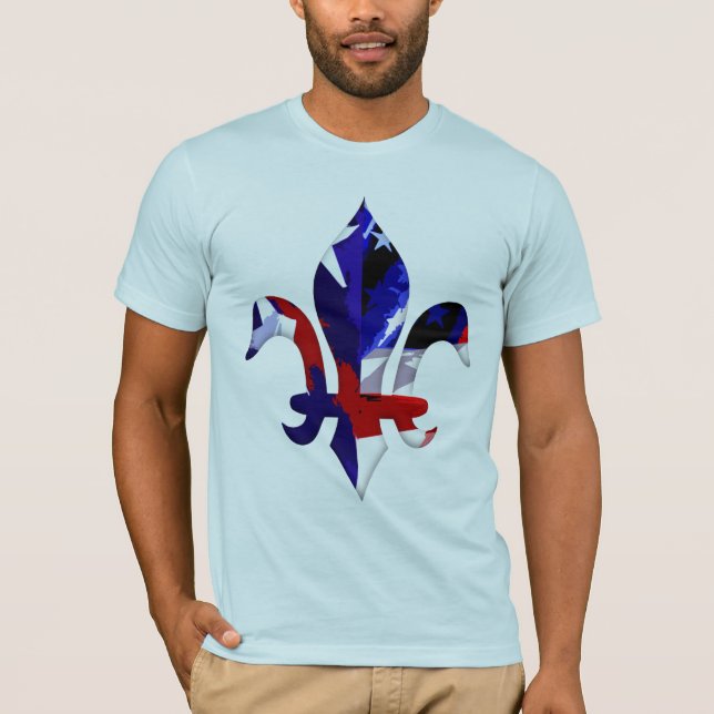 Fleur de lis Red White Blue -2 T-Shirt (Front)