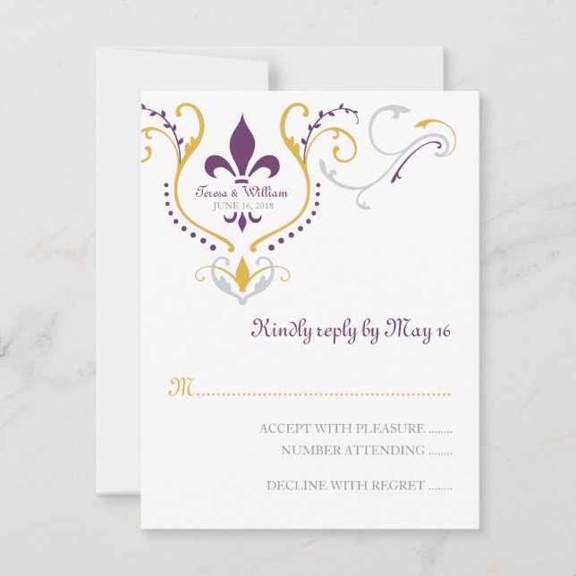 Fleur de Lis Reply Card (Front)