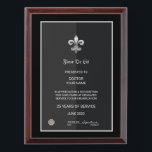 Fleur De Lis Retirement Award Plaque<br><div class="desc">The Fleur De Lis Retirement Award Plaque is fully customizable and can be used for appreciation,  retirement recognition award or for any other event purposes. Designed by Norman.R.</div>