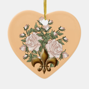 Fleur De Lis Rose  ornament