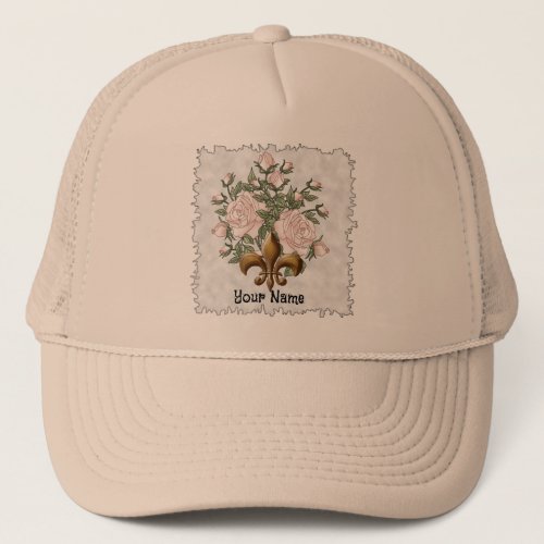 Fleur De Lis Rose Trucker Hat