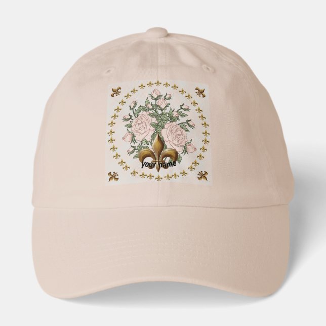 Fleur De Lis Roses  Hat  (Front)