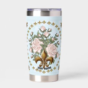Fleur De Lis Roses Insulated Tumbler