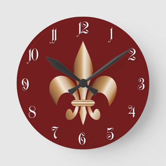 Fleur de lis round clock (Front)