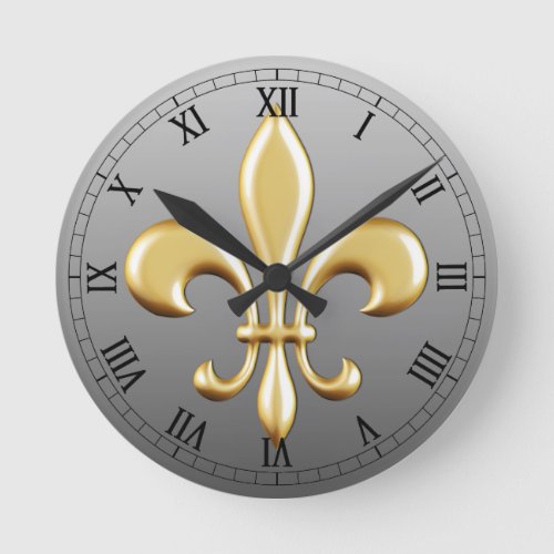 Fleur de Lis Round Clock