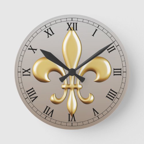 Fleur de Lis Round Clock