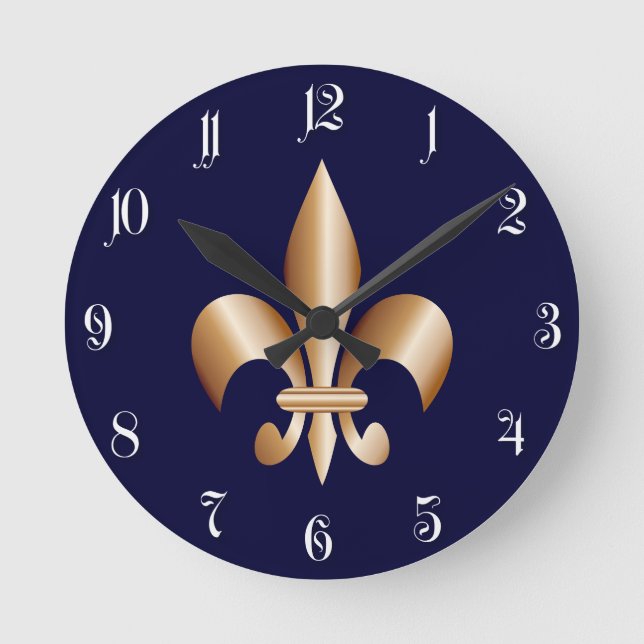 Fleur de lis round clock (Front)