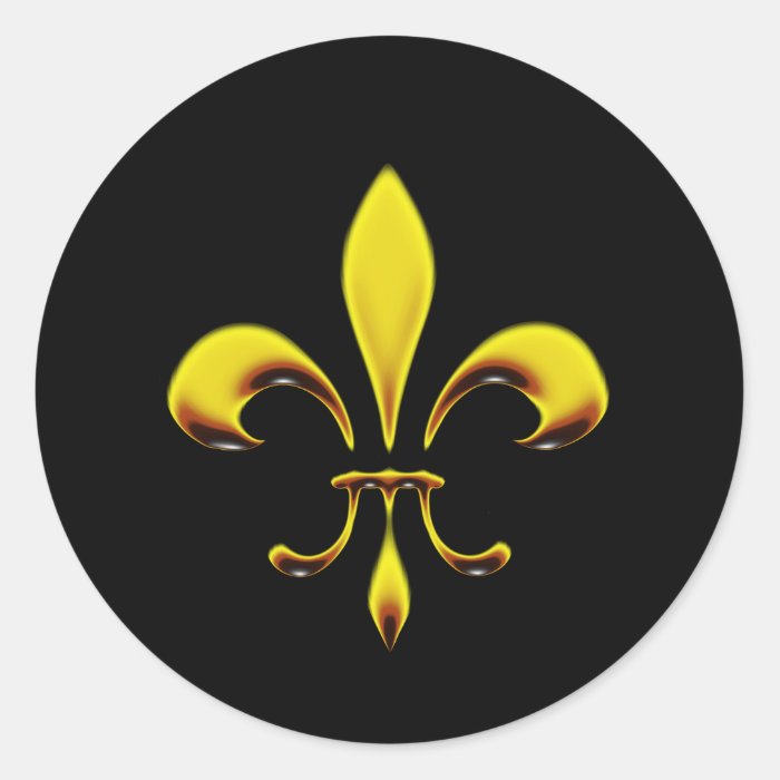 Fleur De Lis Round Stickers