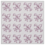 Fleur de Lis royal pink metallic  pattern Fabric