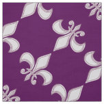 Fleur de Lis royal purple pattern Fabric