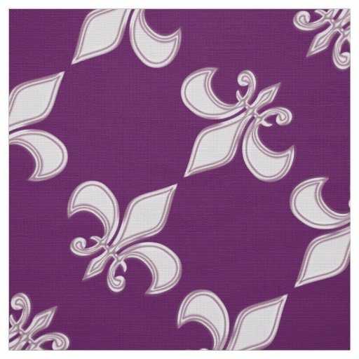 Fleur de Lis royal purple pattern Fabric