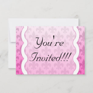 Fleur De Lis RSVP Reminder Card - Pink