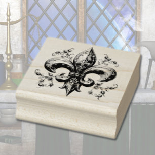 Fleur de Lis Rubber Stamp