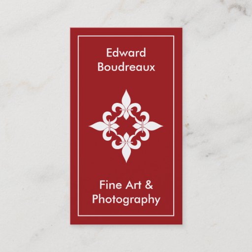 Customizable Fleur de Lis Ruby Business Cards