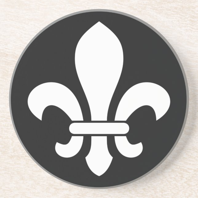 Fleur de lis sandstone coaster (Front)