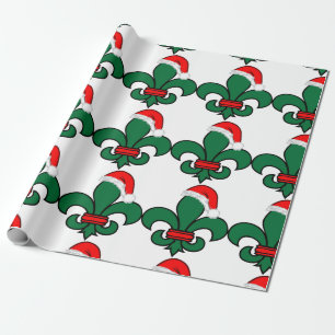 Fleur De Lis Santa Wrapping Paper