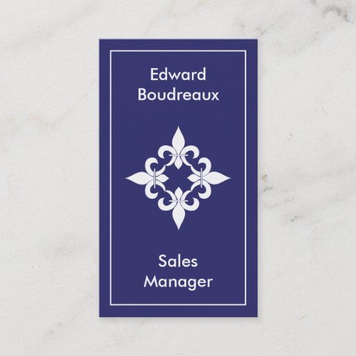 Customizable Fleur de Lis Sapphire Business Cards