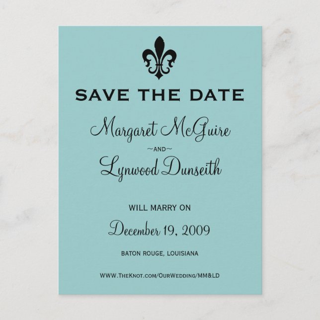 Fleur de lis Save the Date Postcard (Front)