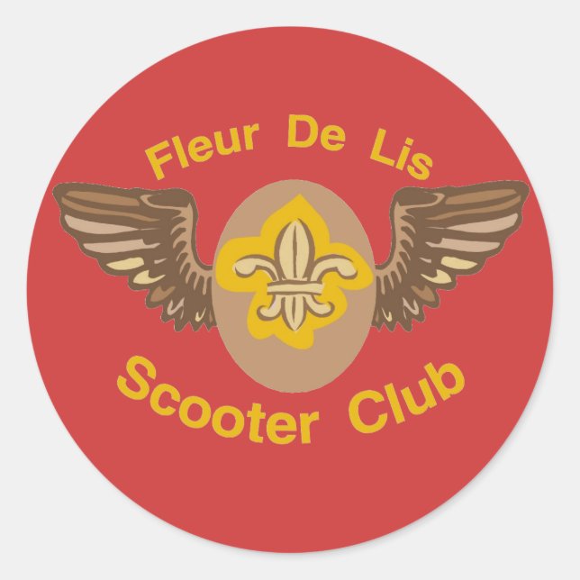 Fleur De Lis Scooter Club Classic Round Sticker (Front)