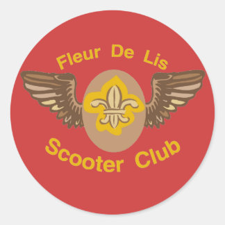 Fleur De Lis Scooter Club Classic Round Sticker