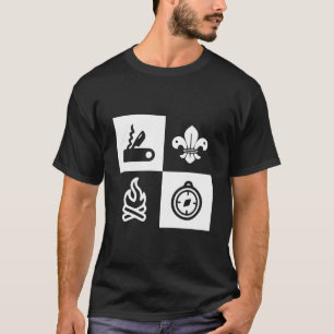 Fleur de lis Scouting Campfire Compass boy scout T-Shirt