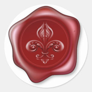 Fleur-de-lis Sealing Wax Classic Round Sticker
