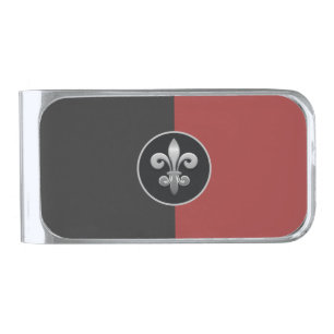 Fleur De Lis Silver Finish Money Clip