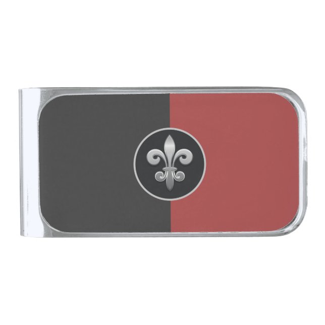 Fleur De Lis Silver Finish Money Clip (Front)