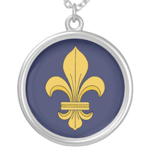 Fleur-de-lis Silver Plated Necklace