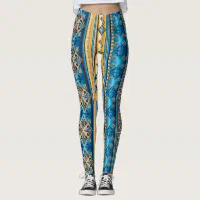 Multi Colored Floral Abstract Tentacle Swirl Artsy Leggings