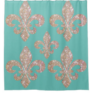 Fleur De Lis Sparkle Choose Color Shower Curtain