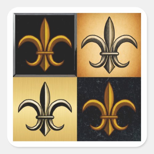 Fleur De Lis Square Tile Stickers