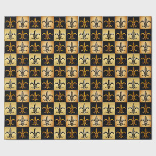 Fleur De Lis Square Tile Wrapping Paper