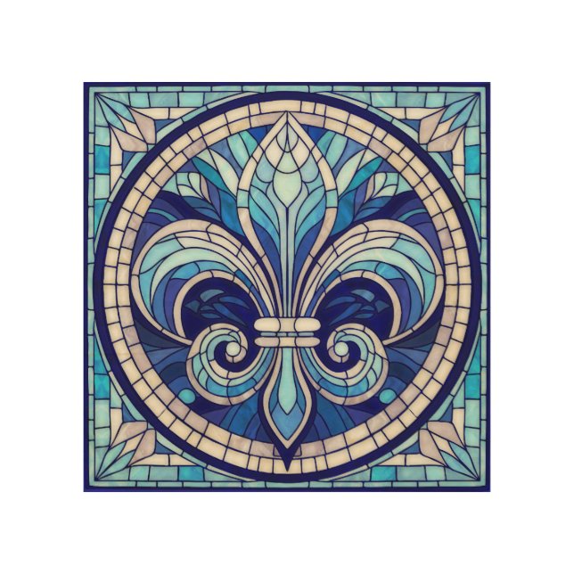 Fleur-de-lis - Stained glass mosaic art (Front)
