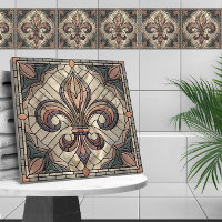 Fleur-de-lis - Stained glass mosaic art