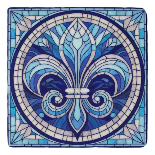 Fleur_de_lis _ Stained glass mosaic art Trivet