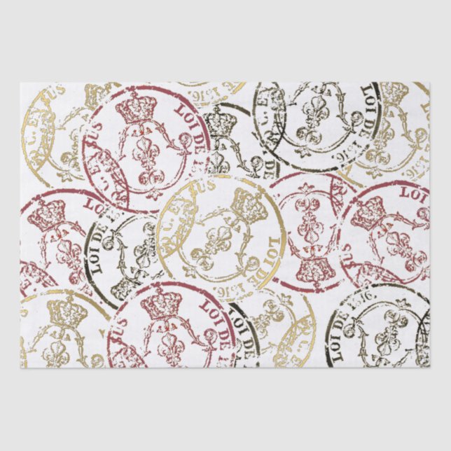 Fleur de Lis Stamp French Crown Royal Decoupage  Tissue Paper (Front)