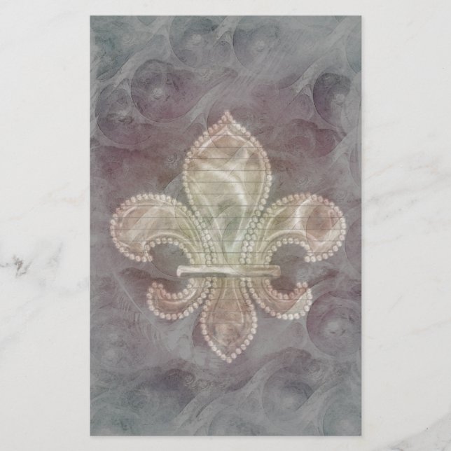 Fleur De Lis stationery-optional lines Stationery (Front)