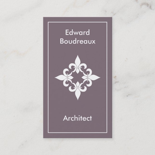 Fleur de Lis Steel Business Cards (Front)