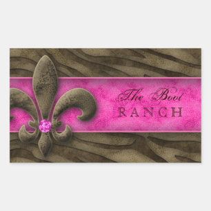 Fleur de Lis Sticker Brown Pink Zebra Jewelry