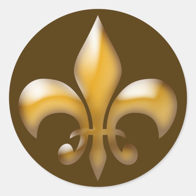 Fleur de Lis Stickers in Brown and Gold (Front)
