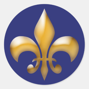 Fleur de Lis Stickers in Navy and Gold