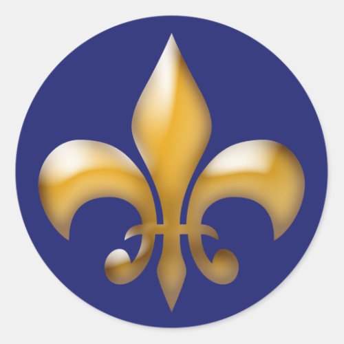 Fleur de Lis Stickers in Navy and Gold